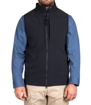 First Tactical Men’s Large Navy Tactix Softshell Vest Military Gorpcore HR14-26